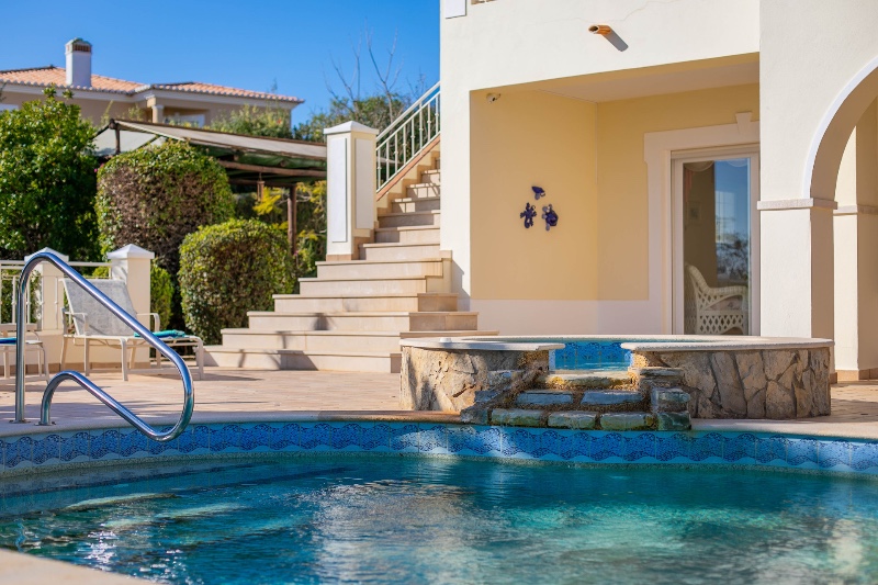 A close up of the swimming pool