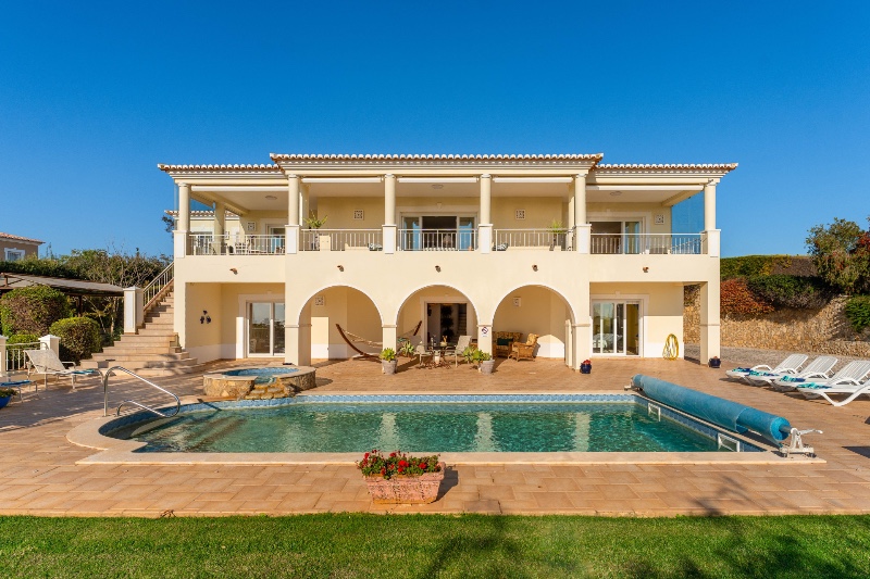 a wide angle view of the swimming pool